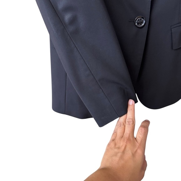 Lafayette 148 NY Wool Blend Stretch Blazer Jacket Coat Size 4 Black Office Work - Picture 5 of 10